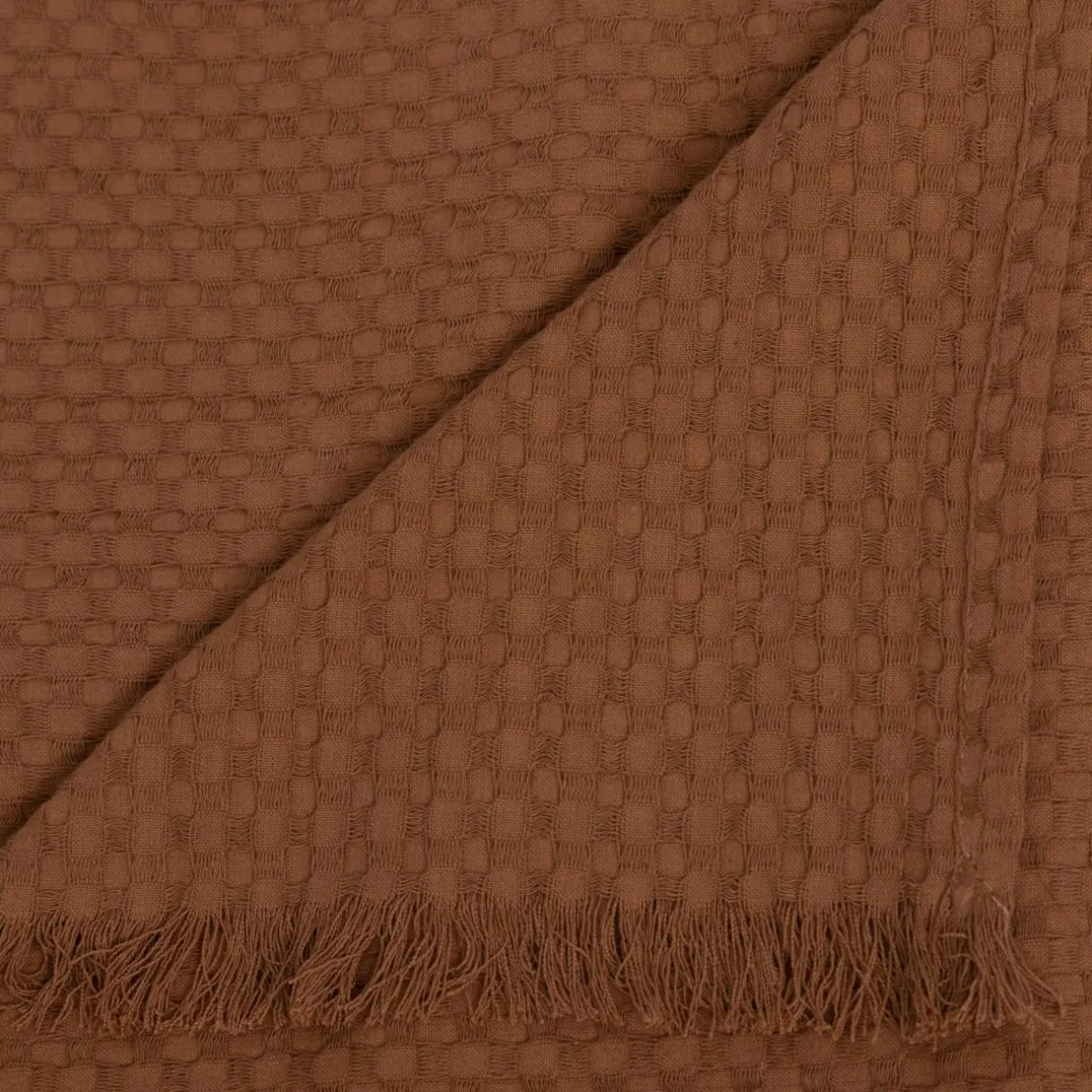 ATMOSPHERA Jeté de lit coton (130 x 180 cm) Widdy Terracotta Hot