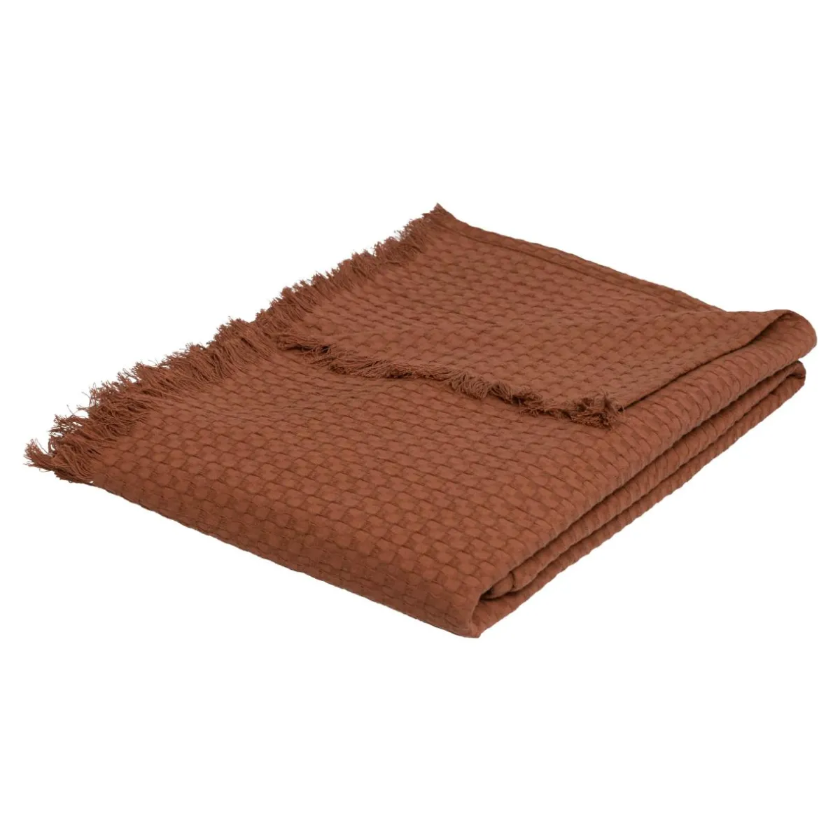 ATMOSPHERA Jeté de lit coton (130 x 180 cm) Widdy Terracotta Hot