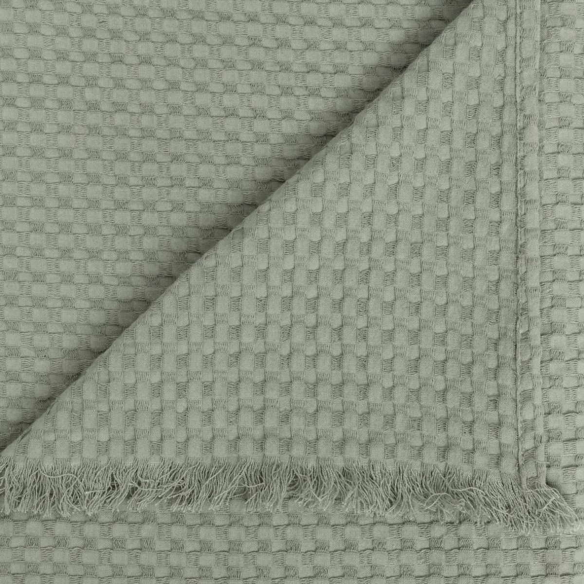 ATMOSPHERA Jeté de lit coton (130 x 180 cm) Widdy céladon Vert Hot