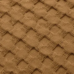 EMINZA Jeté de lit coton nid d'abeille (130 x 160 cm) Maya Camel