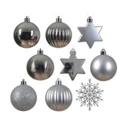 KAEMINGK Kit de décoration de Sapin de Noël (40 pcs) Cristal Argent Hot