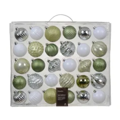KAEMINGK Kit de décoration de sapin de Noël Agéna Menthe blanche, blanc et argent Vert menthe