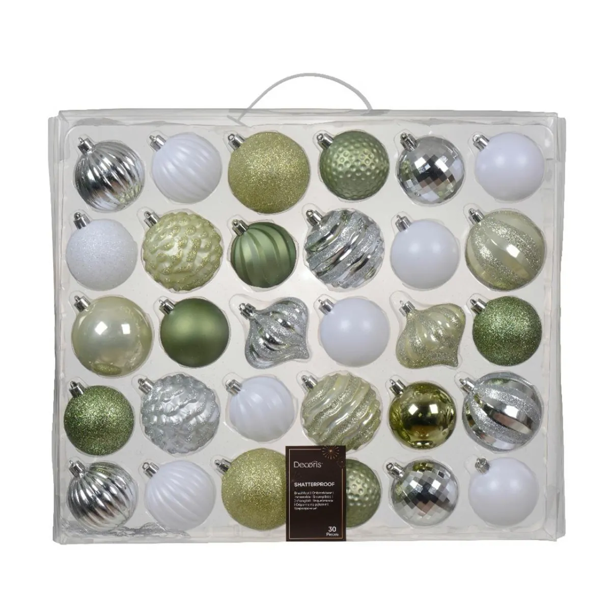 KAEMINGK Kit de décoration de sapin de Noël Agéna Menthe blanche, blanc et argent Vert menthe