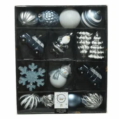 KAEMINGK Kit de décoration de sapin de Noël Tradition Bleu clair/Blanc/ Bleu nuit Best