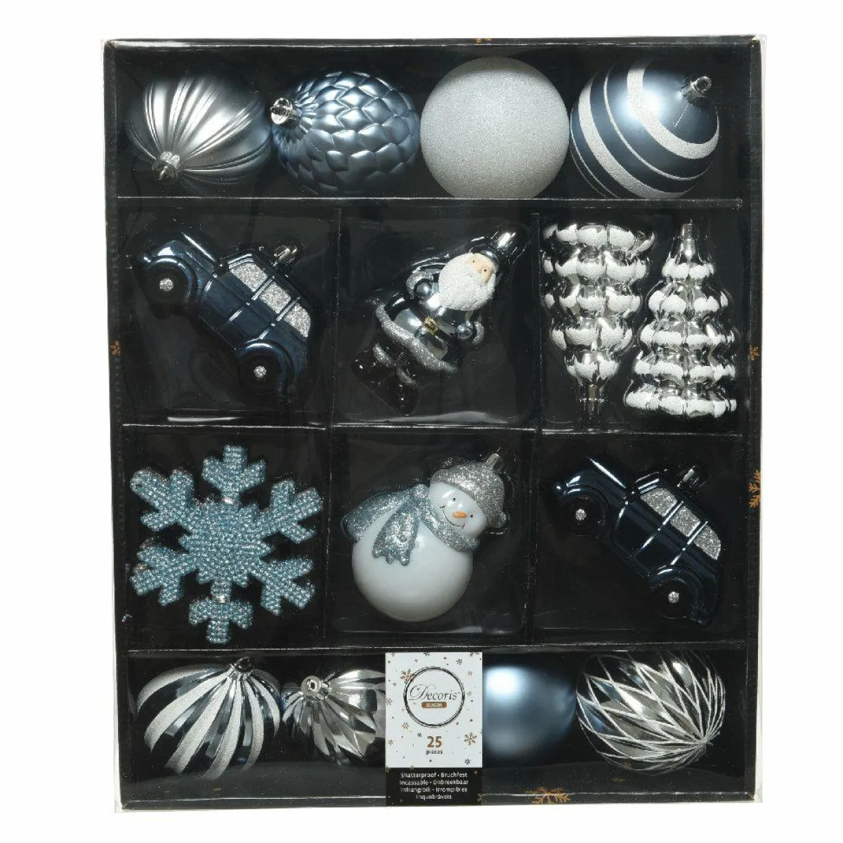 KAEMINGK Kit de décoration de sapin de Noël Tradition Bleu clair/Blanc/ Bleu nuit Best