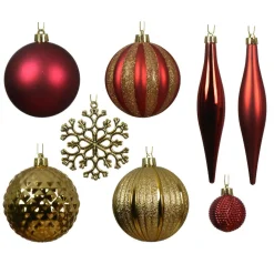 KAEMINGK Kit de décoration de sapin de Noël Christmas et or clair Bordeaux