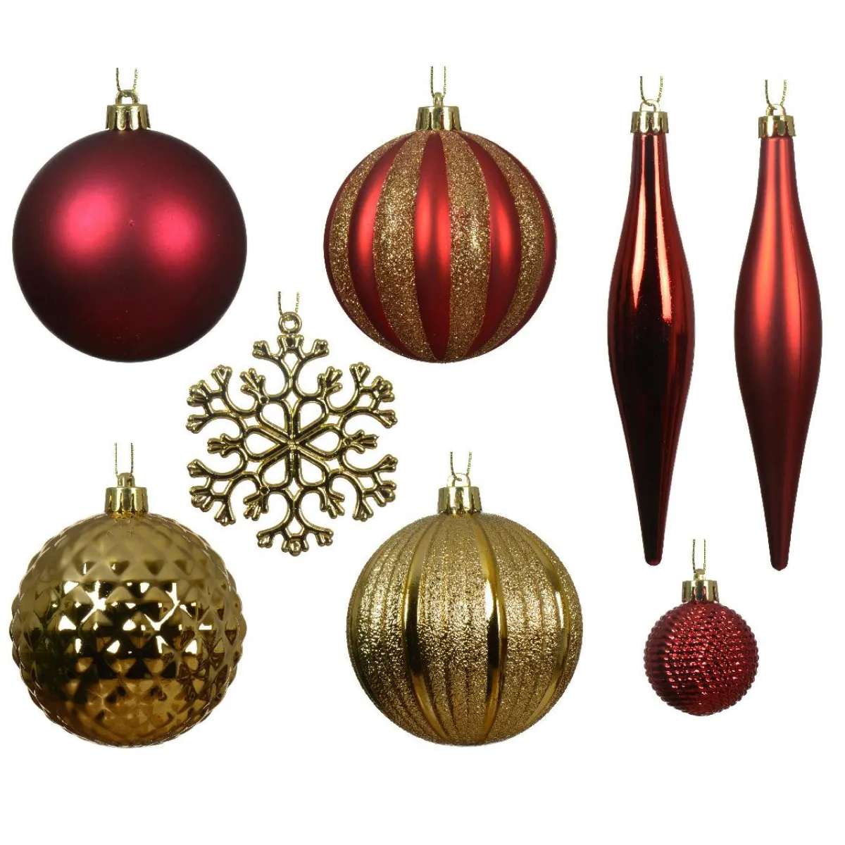 KAEMINGK Kit de décoration de sapin de Noël Christmas et or clair Bordeaux