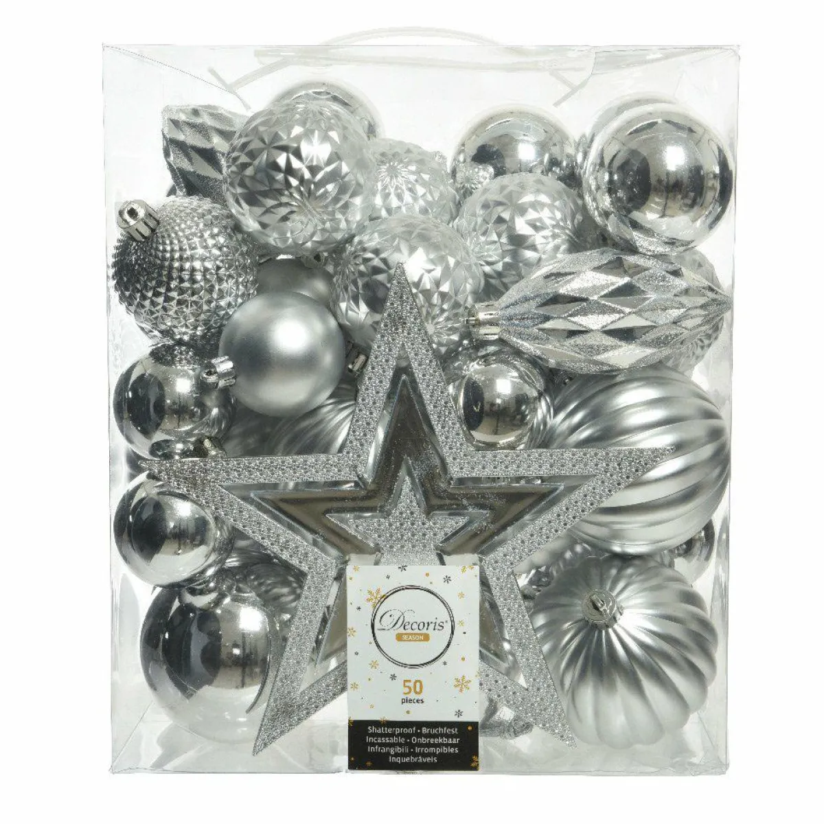 KAEMINGK Kit de décoration de sapin de Noël Mély Argent New