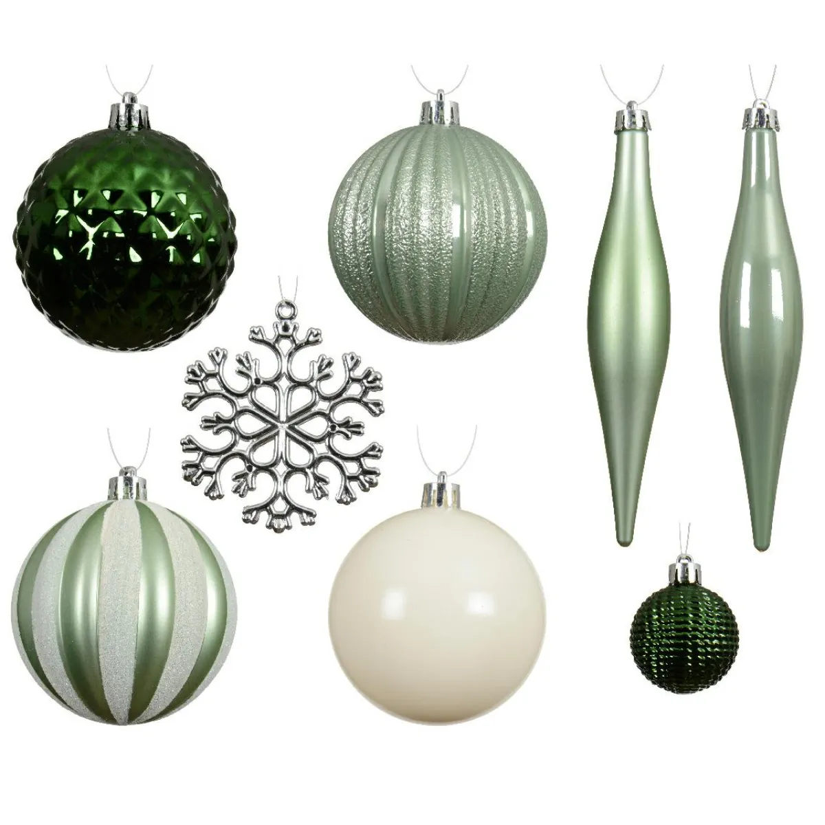 KAEMINGK Kit de décoration de sapin de Noël Christmas et blanc laine Vert matcha Outlet