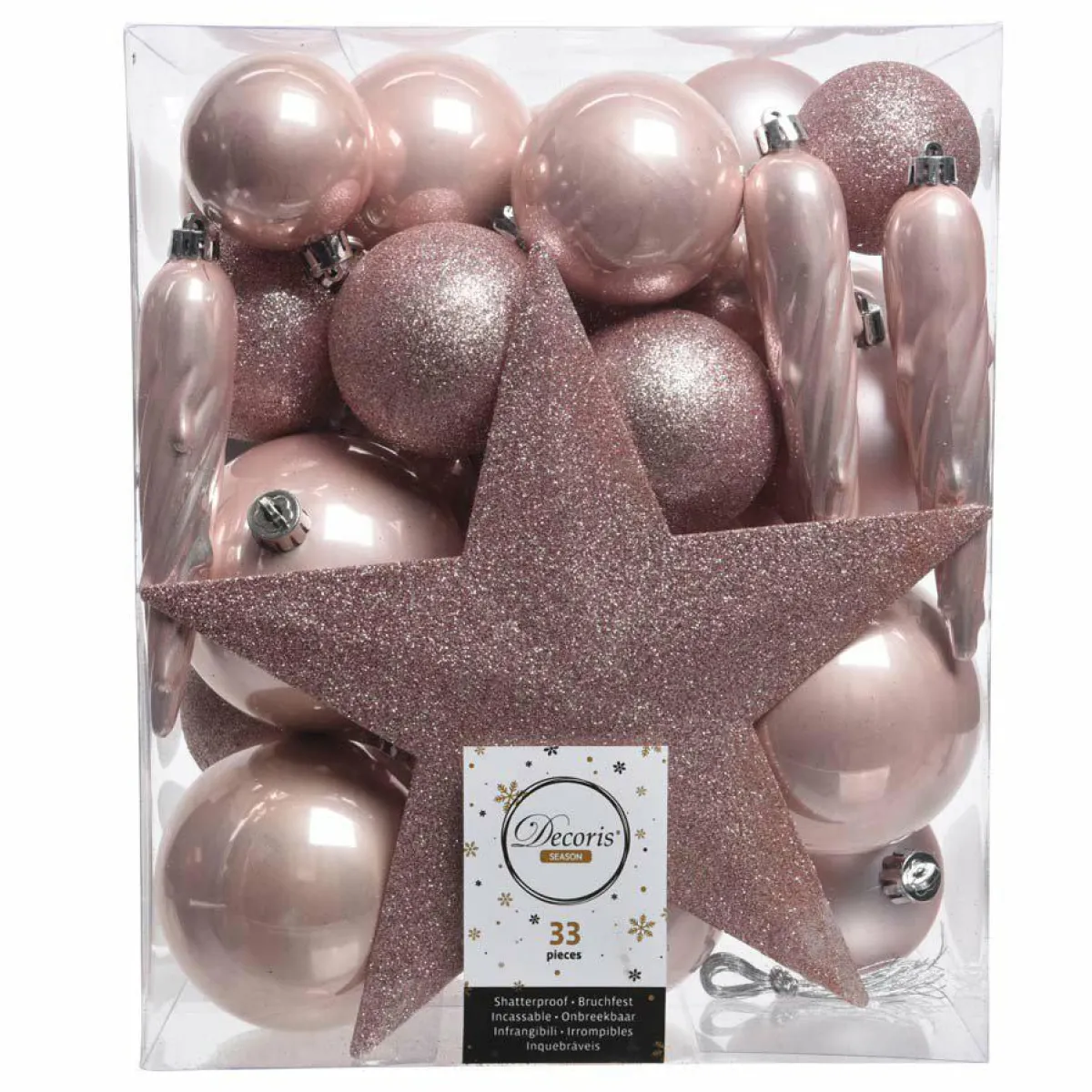 KAEMINGK Kit de décoration de sapin de Noël Novae Rose poudré Discount