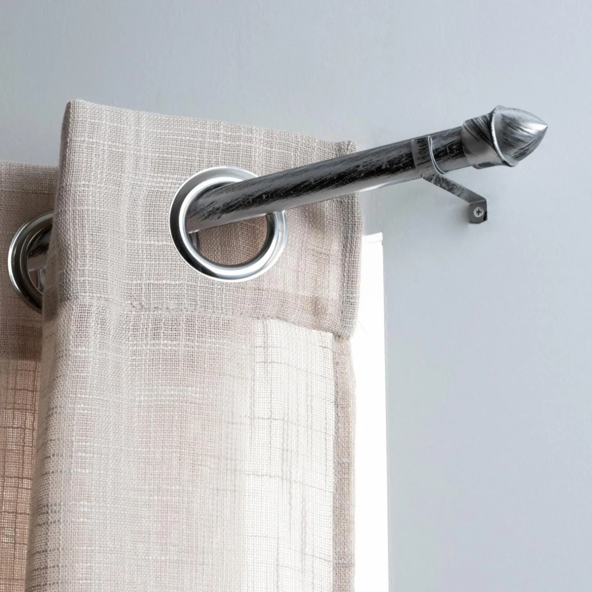 LUANCE Kit de tringle extensible (85 à 135 cm) Bistrot et noir Argent Sale