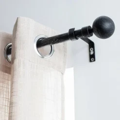 LUANCE Kit de tringle extensible (L120 - L210 cm / D19 mm) Basic et argent Noir Outlet