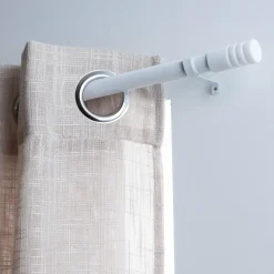 LUANCE Kit de tringle extensible (85 à 135 cm) Cylindre strié Blanc Best