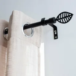 LUANCE Kit de tringle extensible (L120 - L210 cm / D16 mm) Sevigne mat Noir
