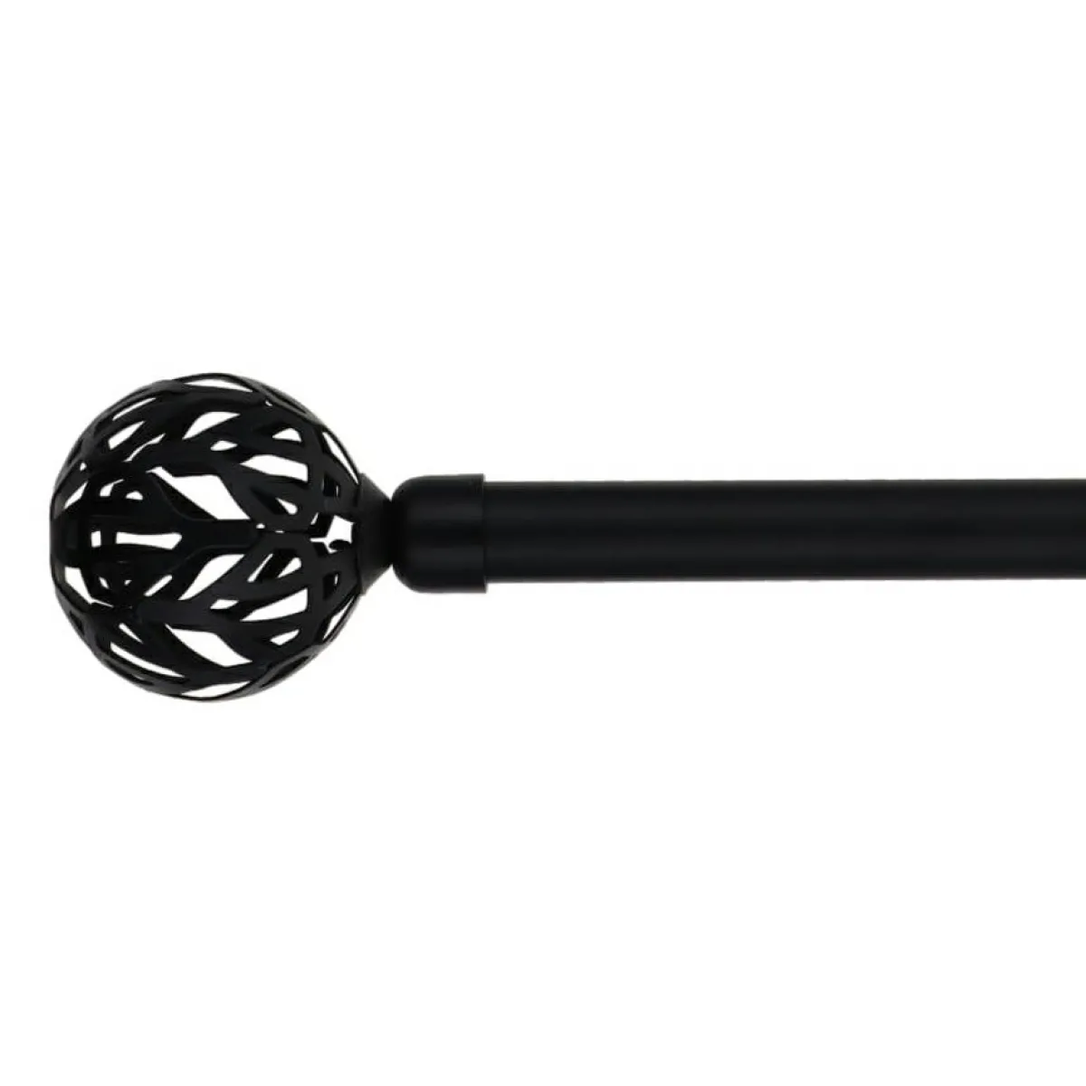 LUANCE Kit de tringle rideau extensible (L210 - L380 cm / D19 mm) Vintage mat Noir Outlet