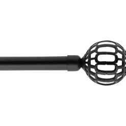 LUANCE Kit de tringle rideau extensible (L120 - L210 cm / D19 mm) Facette mat Noir Online