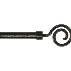 LUANCE Kit de tringle rideau extensible (L120 - L210 cm / D19 mm) Demeure Noir Outlet