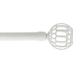 LUANCE Kit de tringle rideau extensible (L120 - L210 cm / D19 mm) Facette mat Blanc New