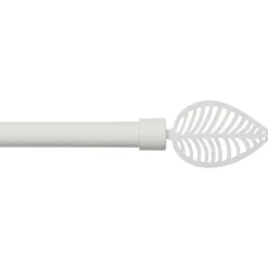 LUANCE Kit de tringle rideau extensible (L210 - L380 cm / D19 mm) Amazonia mat Blanc Outlet