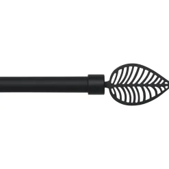LUANCE Kit de tringle rideau extensible (L210 - L380 cm / D19 mm) Amazonia mat Noir Best