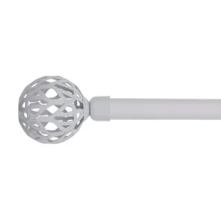 LUANCE Kit de tringle rideau extensible (L210 - L380 cm / D19 mm) Vintage mat Blanc Discount