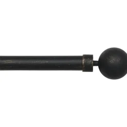 LUANCE Kit de tringle rideau extensible (L120 - L210 cm / D28 mm) Gaïa Noir et Or Hot