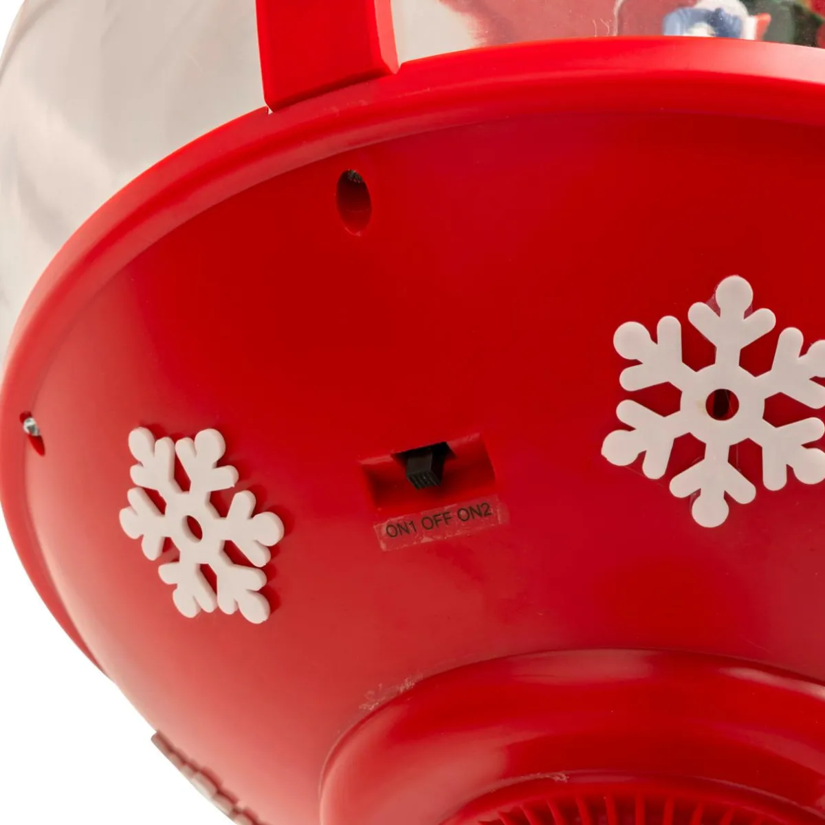 JJA Lampadaire de Noël illuminé et animé (H150 cm) Boule Neige tombante Rouge Clearance