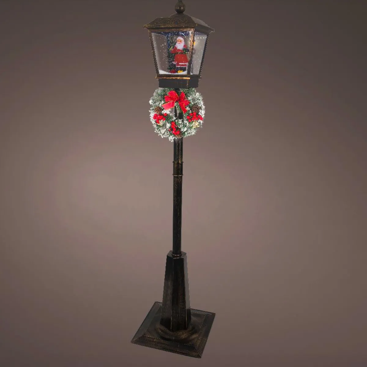 KAEMINGK Lampadaire de Noël illuminé et animé 33 LED (H180 cm) Neige tombante Noir Hot
