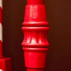 KAEMINGK Lampadaire de Noël illuminé, musical et animé 10 LED (H185 cm) Neige tombante Rouge