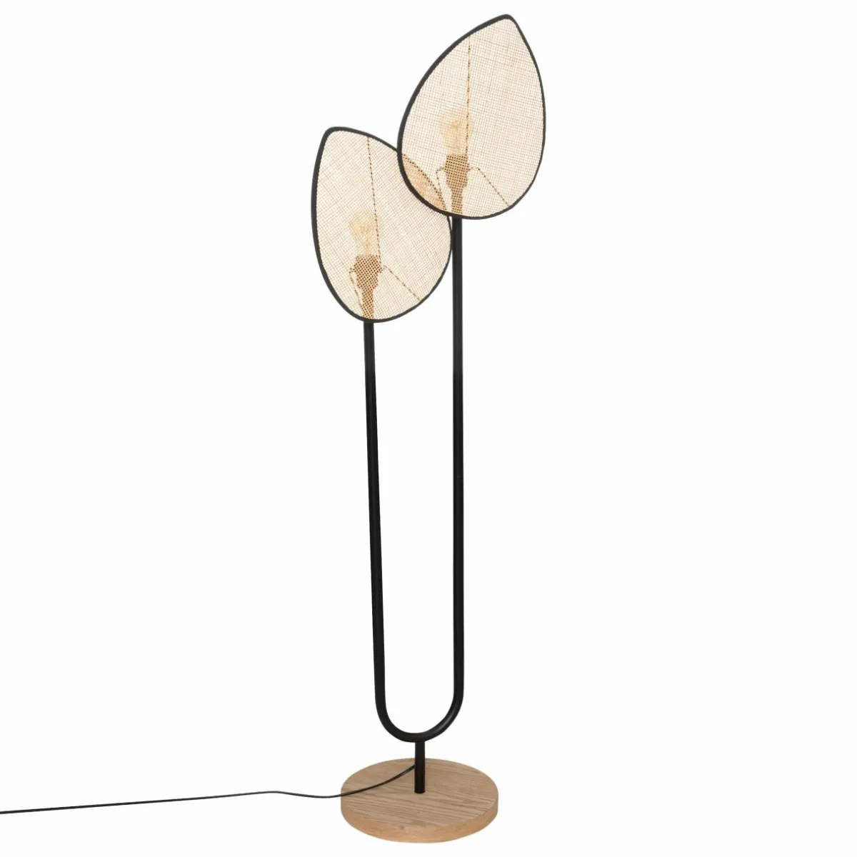 ATMOSPHERA Lampadaire double en rotin (H143 cm) Olme Beige Hot