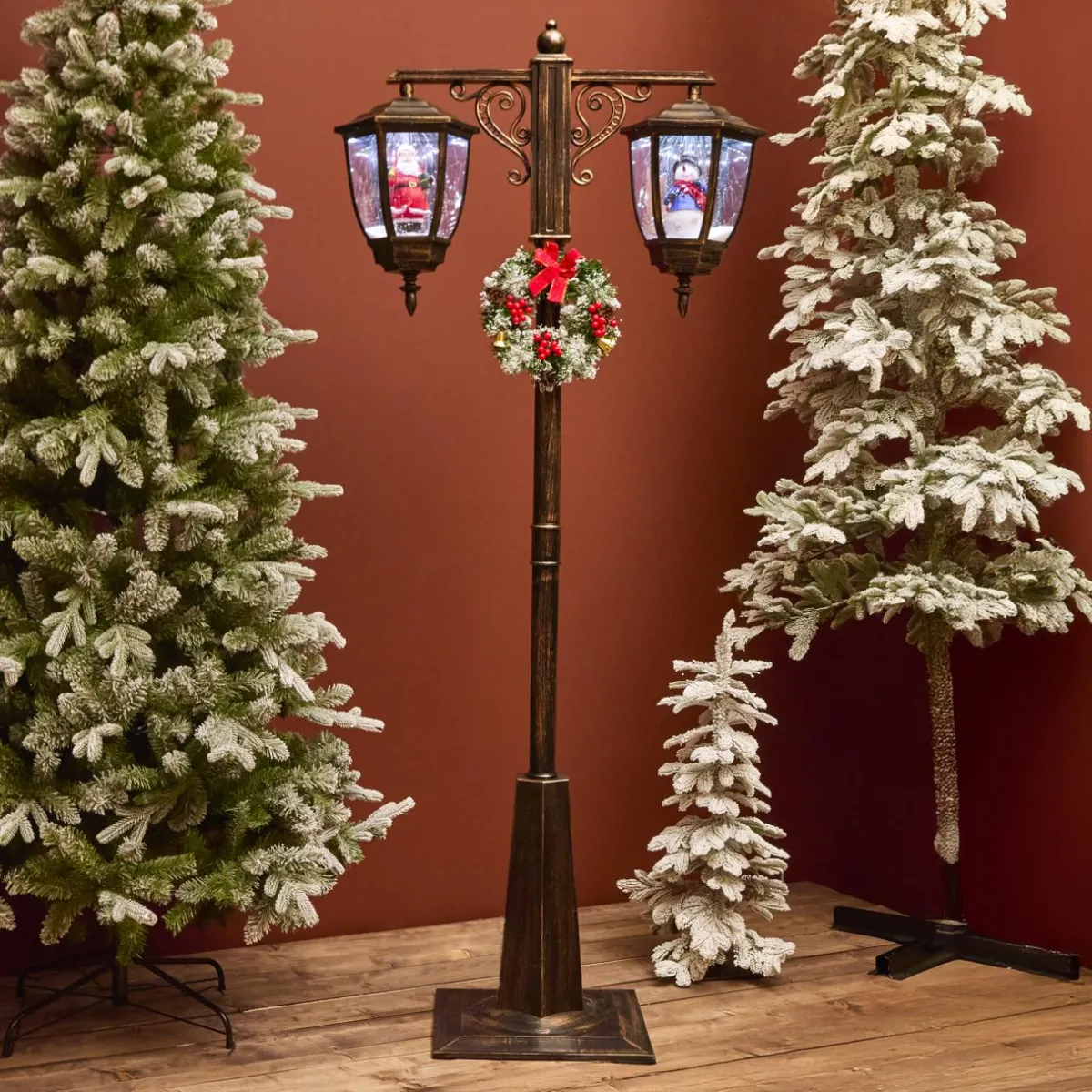 KAEMINGK Lampadaire double illuminé 66 LED (H188 cm) Noël Magique Noir New