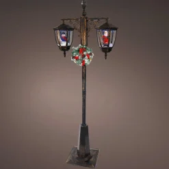 KAEMINGK Lampadaire double illuminé 66 LED (H188 cm) Noël Magique Noir New