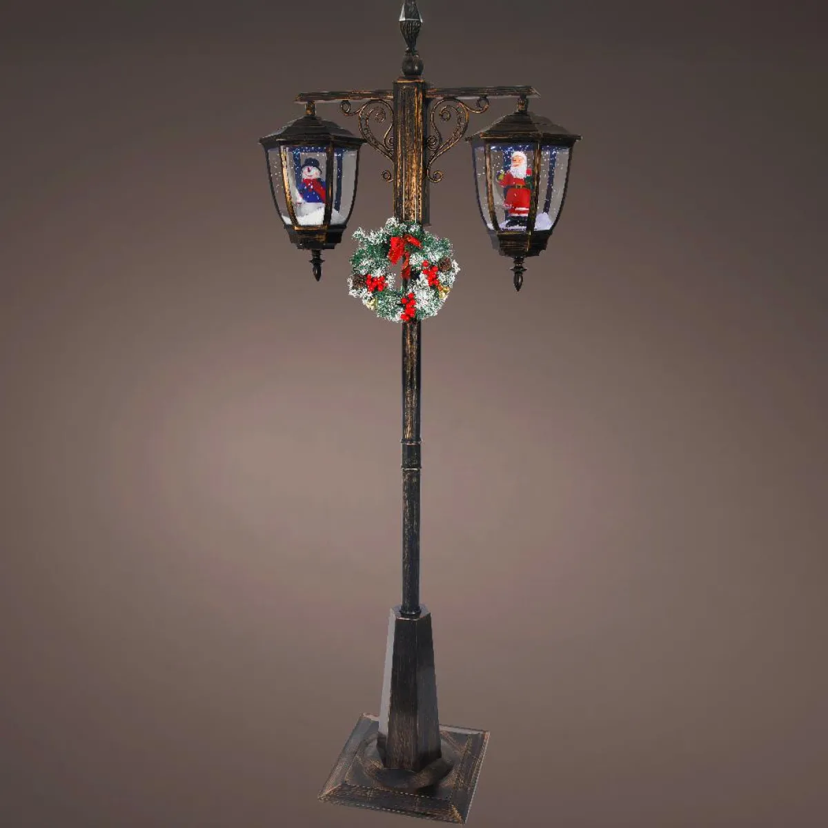 KAEMINGK Lampadaire double illuminé 66 LED (H188 cm) Noël Magique Noir New