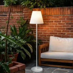 #N/A Lampadaire extérieur sans fil rechargeable USB LED (H150 cm) Brooklyn Blanc Sale