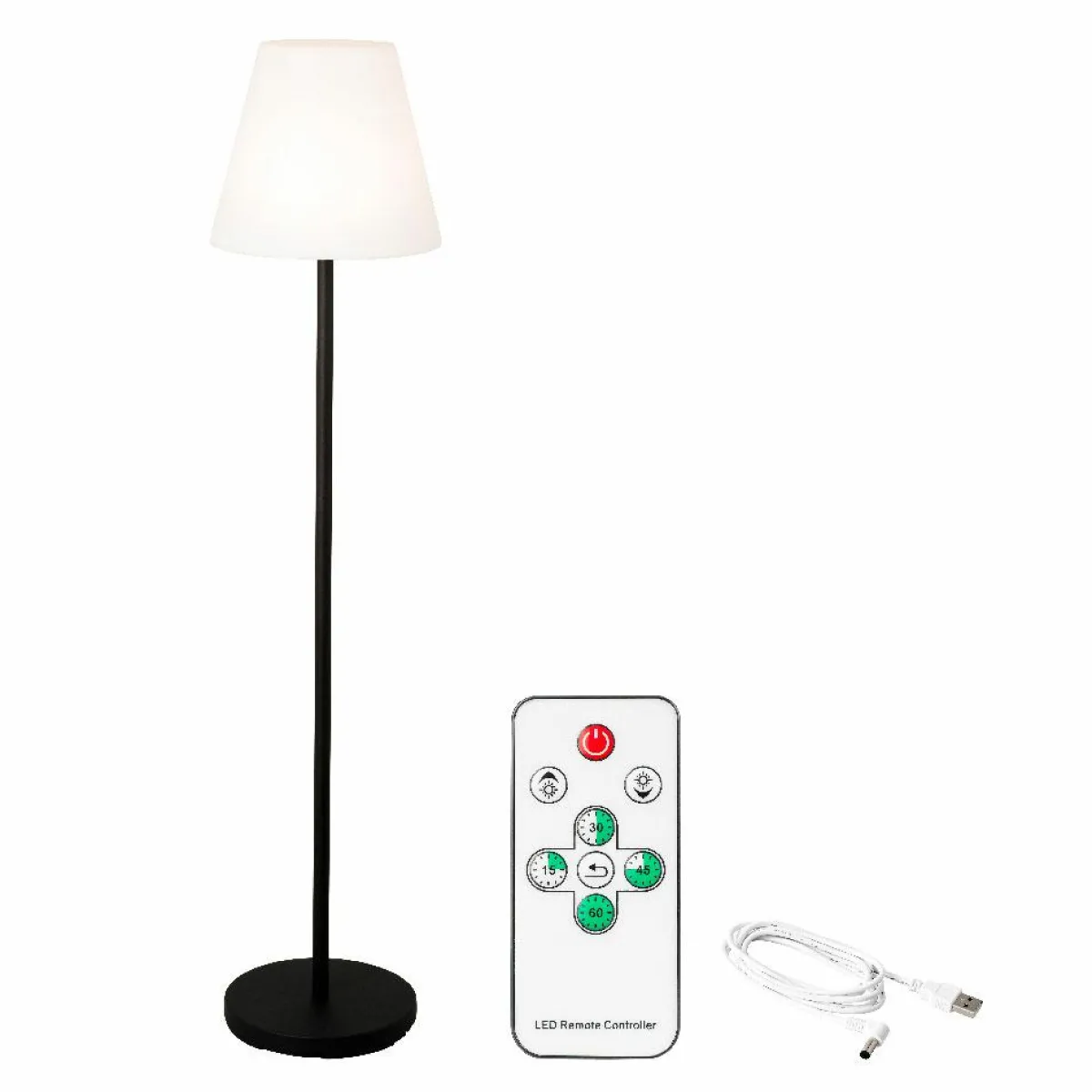 #N/A Lampadaire extérieur sans fil rechargeable USB LED (H150 cm) Brooklyn Noir Online