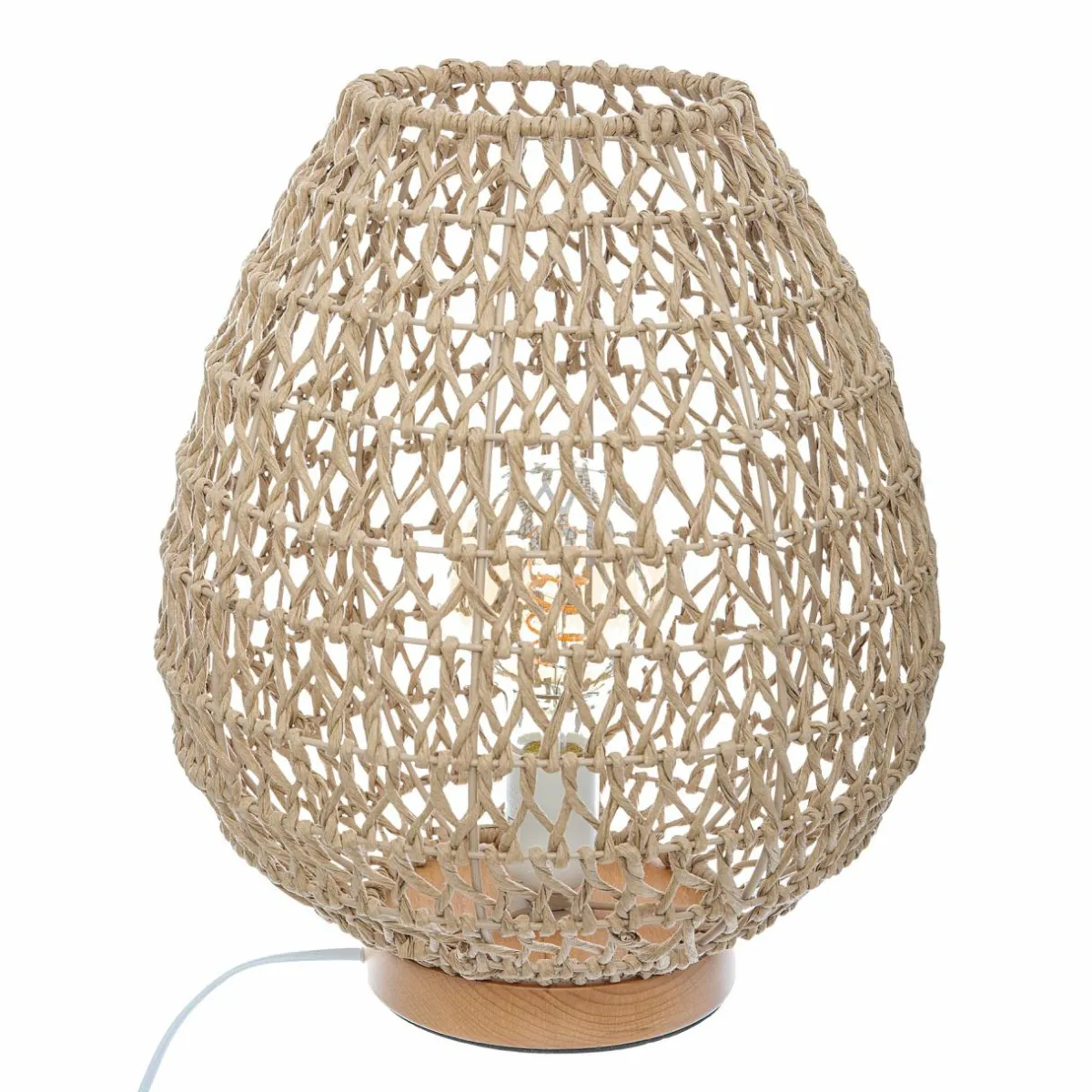 ATMOSPHERA Lampe à poser bois et papier (H35,5 cm) Etel Naturel Online
