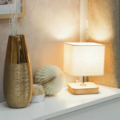 ATMOSPHERA Lampe à poser bois (H21 cm) Toxey Ivoire Clearance