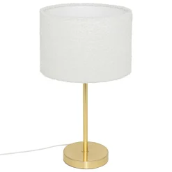 Atmosphera, cru017dateur d'intu017drieur Lampe à poser bouclette et métal (H49 cm) Tina et or Blanc Online