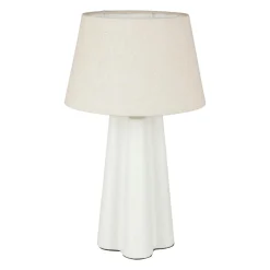 OSTARIA Lampe à poser céramique et coton (H45 cm) Cezanne he Blanc Best