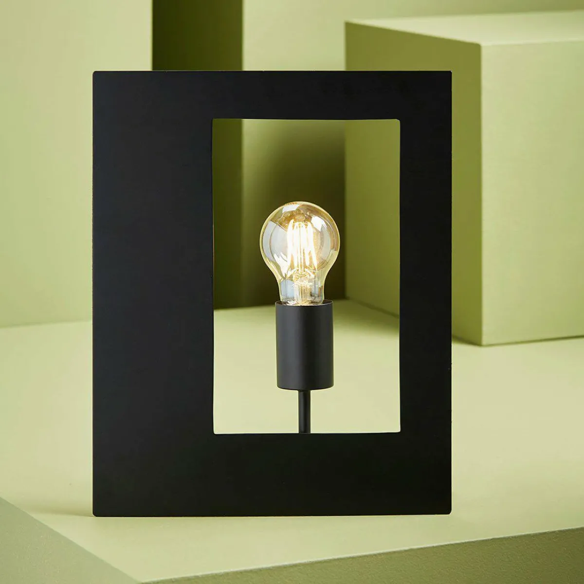 OSTARIA Lampe à poser design métal (H33,5 cm) Cuadro Noir New