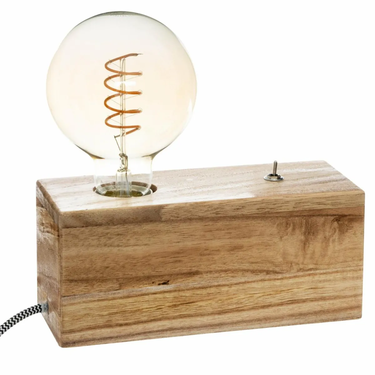 ATMOSPHERA Lampe à poser en bois (H8 cm) Tibu Naturel Clearance