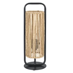 OSTARIA Lampe à poser en Corde et Métal (H37 cm) Tanzanie et beige Noir Sale