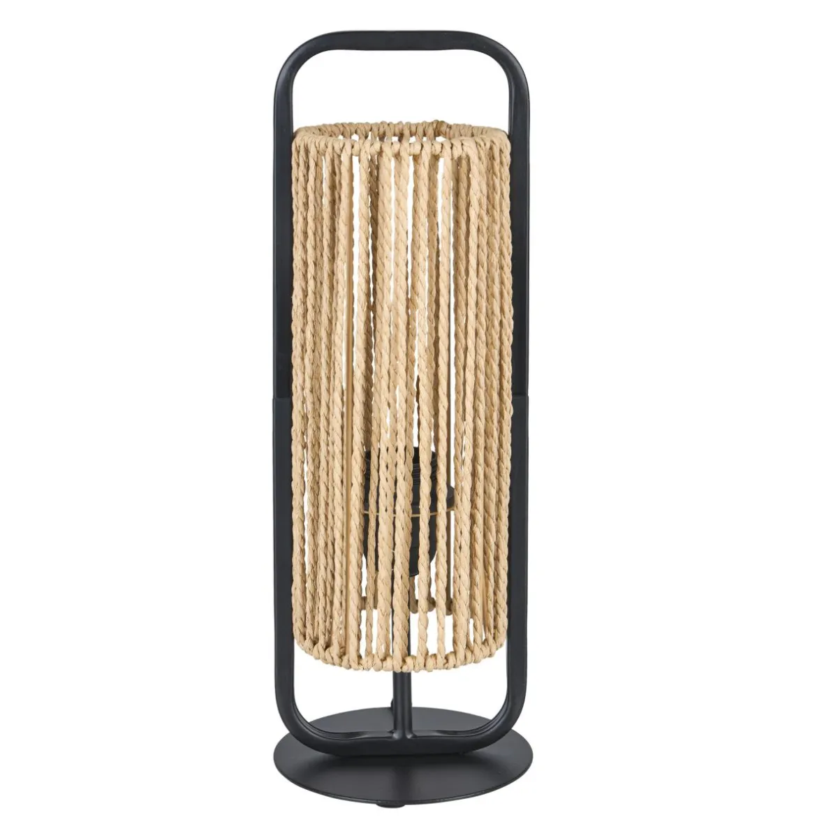 OSTARIA Lampe à poser en Corde et Métal (H37 cm) Tanzanie et beige Noir Sale
