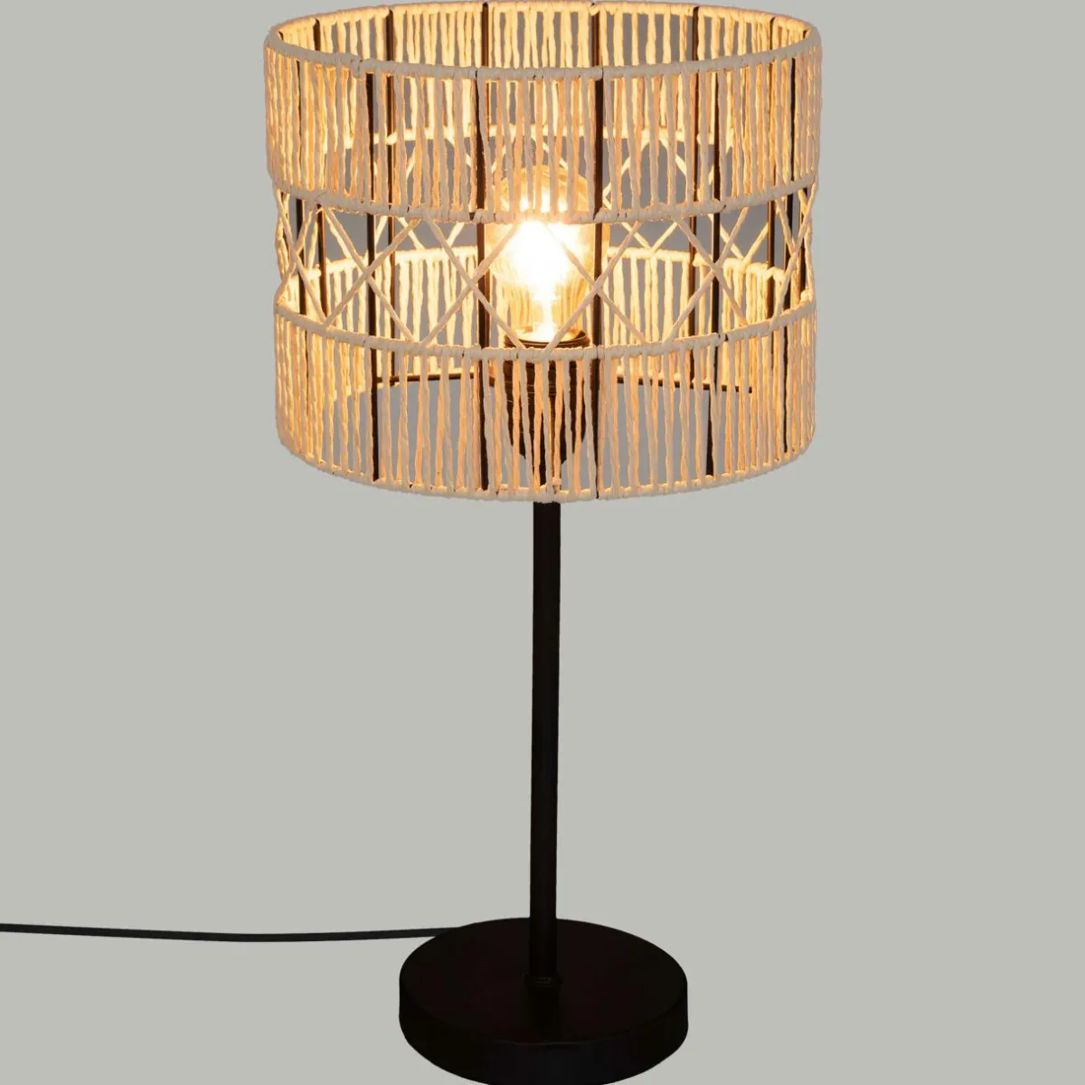 ATMOSPHERA Lampe à poser en corde (H47 cm) Cosy Beige Discount