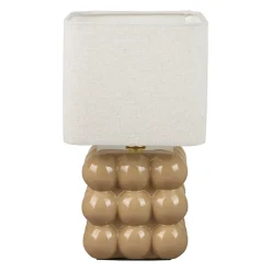 OSTARIA Lampe à poser en céramique (H27 cm) Pompon Beige Outlet