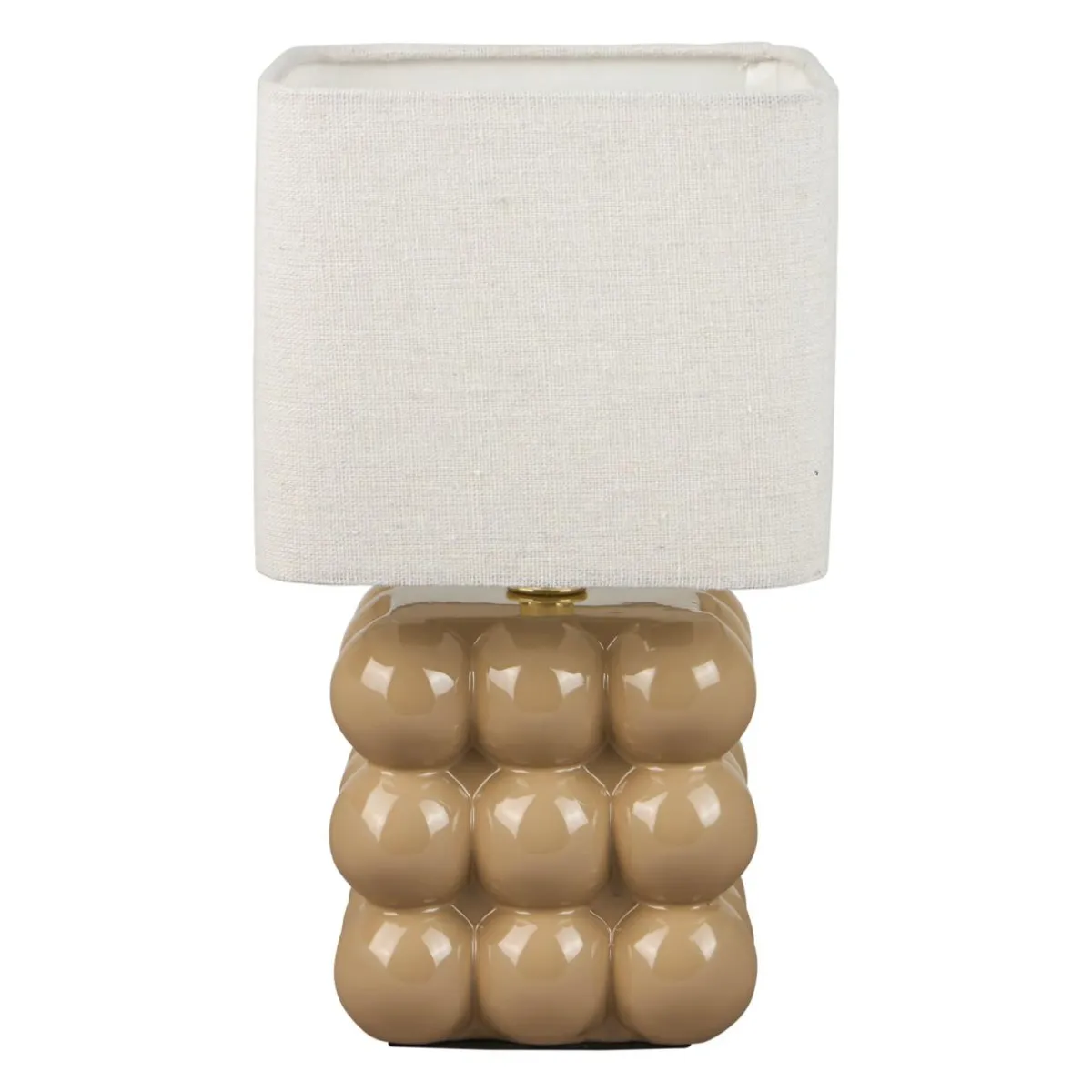 OSTARIA Lampe à poser en céramique (H27 cm) Pompon Beige Outlet