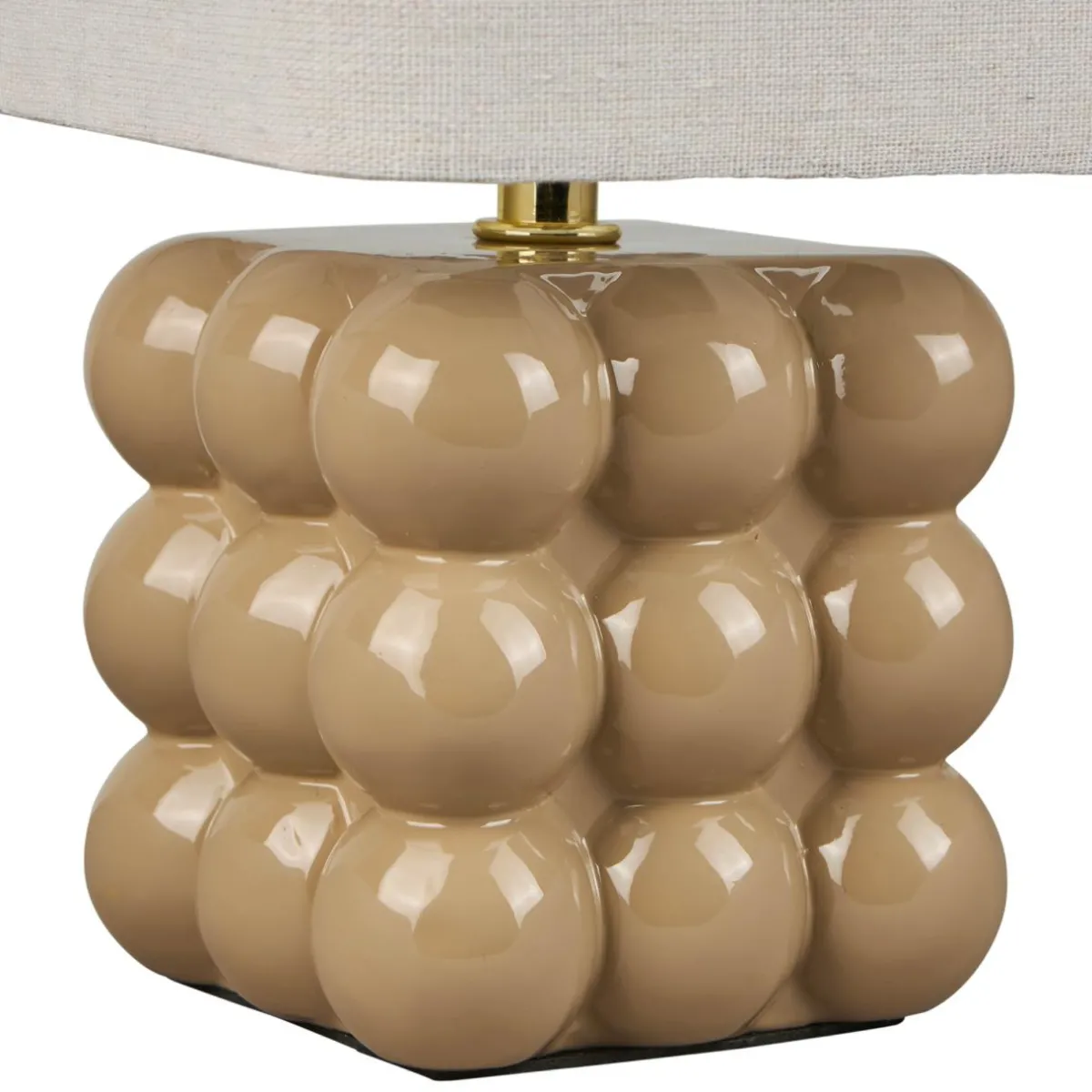 OSTARIA Lampe à poser en céramique (H27 cm) Pompon Beige Outlet