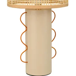 OSTARIA Lampe à poser en métal et bambou (H35 cm) Amphore Beige Best