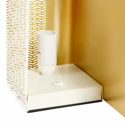OSTARIA Lampe à poser en métal (L25 x H16 cm) Aladin Dorée et he Blanc Online