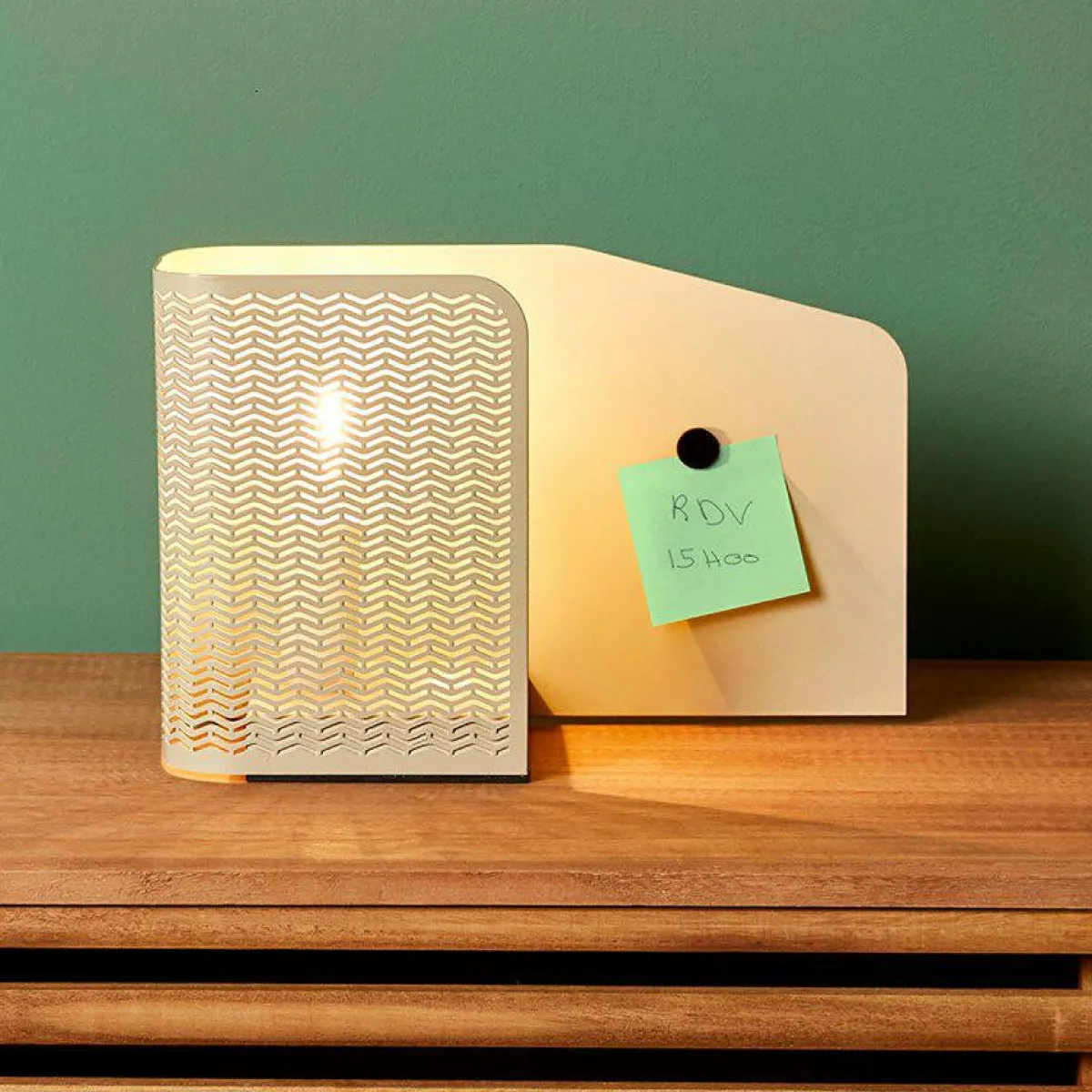 OSTARIA Lampe à poser en métal (L25 x H16 cm) Aladin Noisette Hot